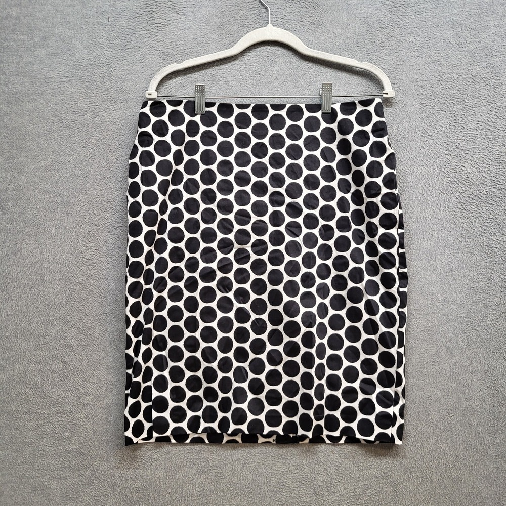 New York & Co Women Skirt 10 White Polka Dots Pencil Career NWT‎